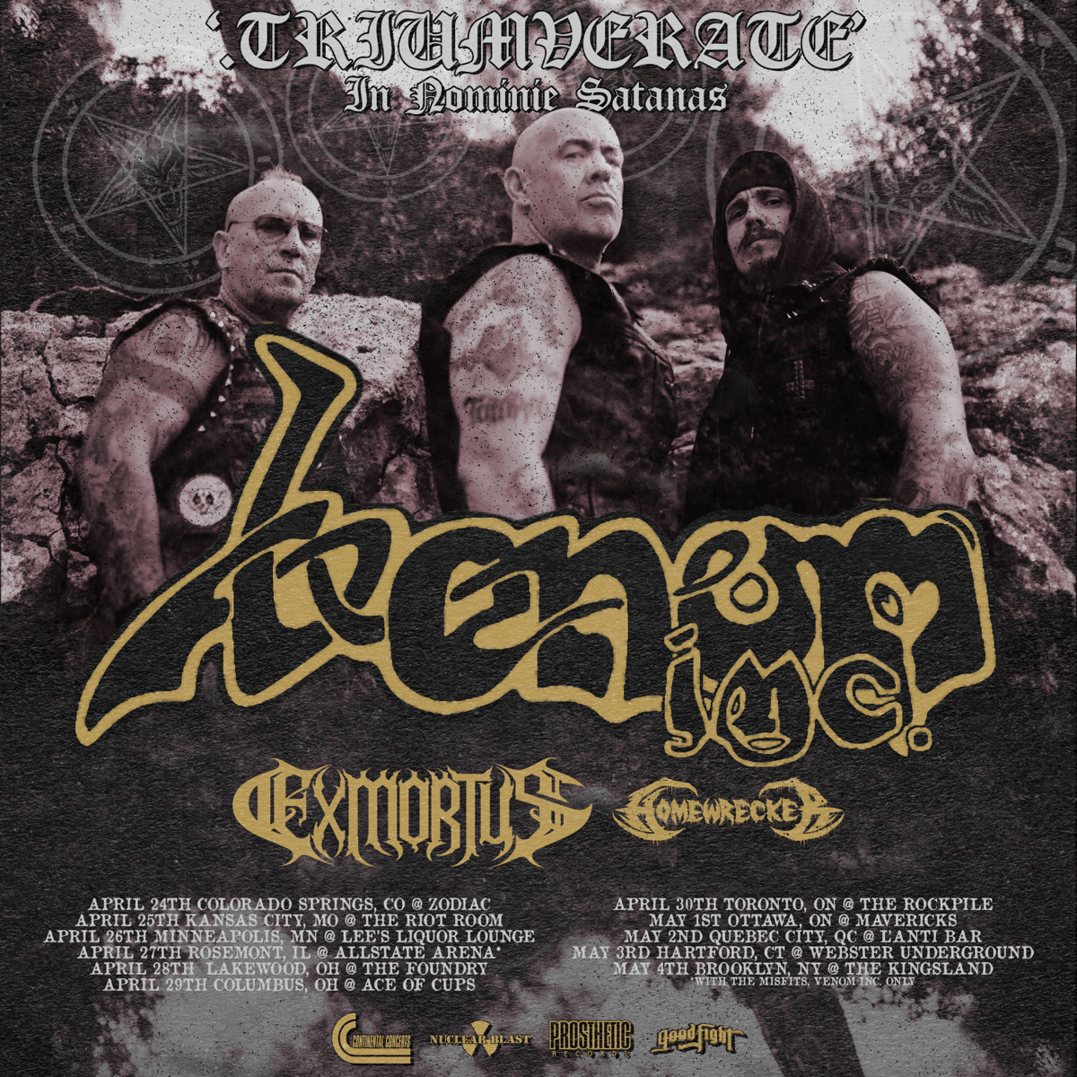 VENOM INC. Kicks Off North American Tour Dates W/ EXMORTUS On April