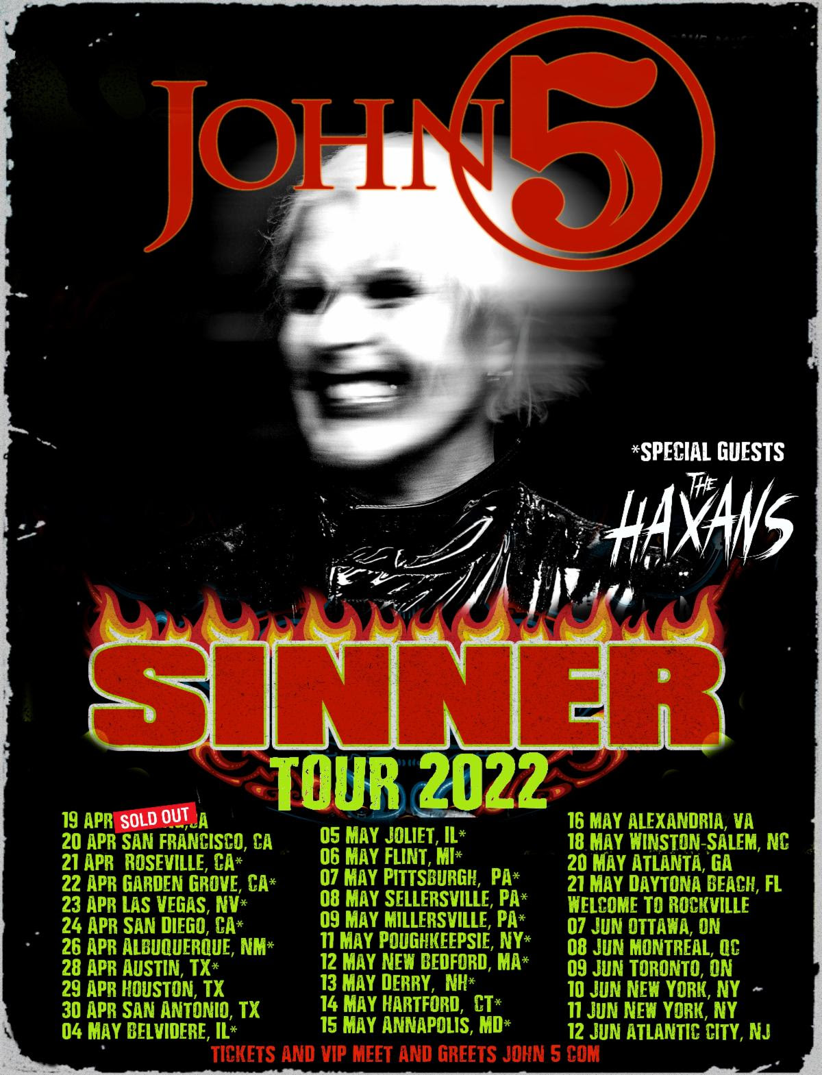 New Dates John 5 And The Creatures Sinner Tour 2022 BPM
