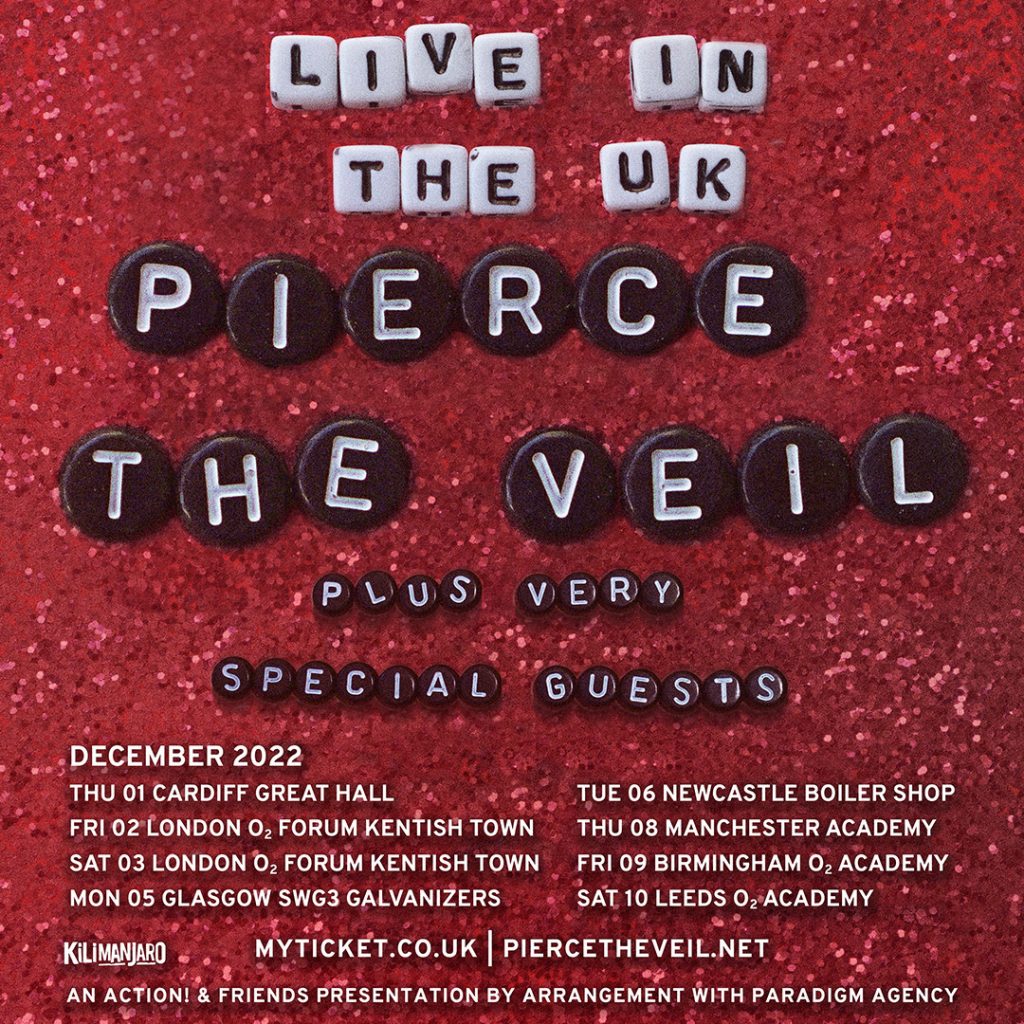 Pierce the Veil Announce December 2022 UK Tour BPM